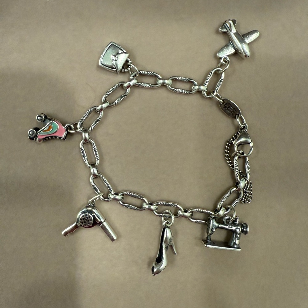James Avery Silver Charm Bracelet with Fashion Charms including Retired Charms 👠